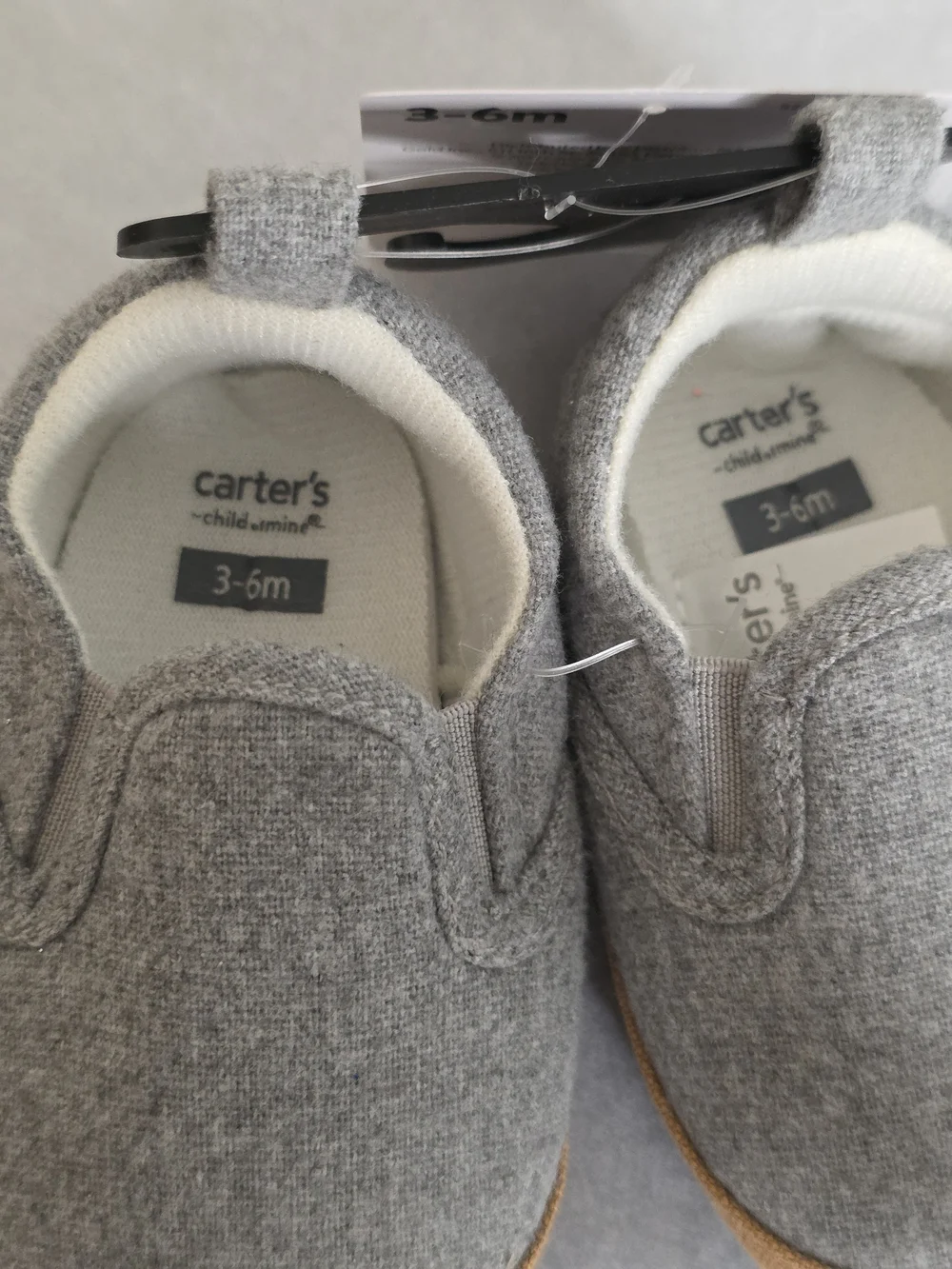 Kids Slip-On Casual Shoes in Gray with Tan Sole